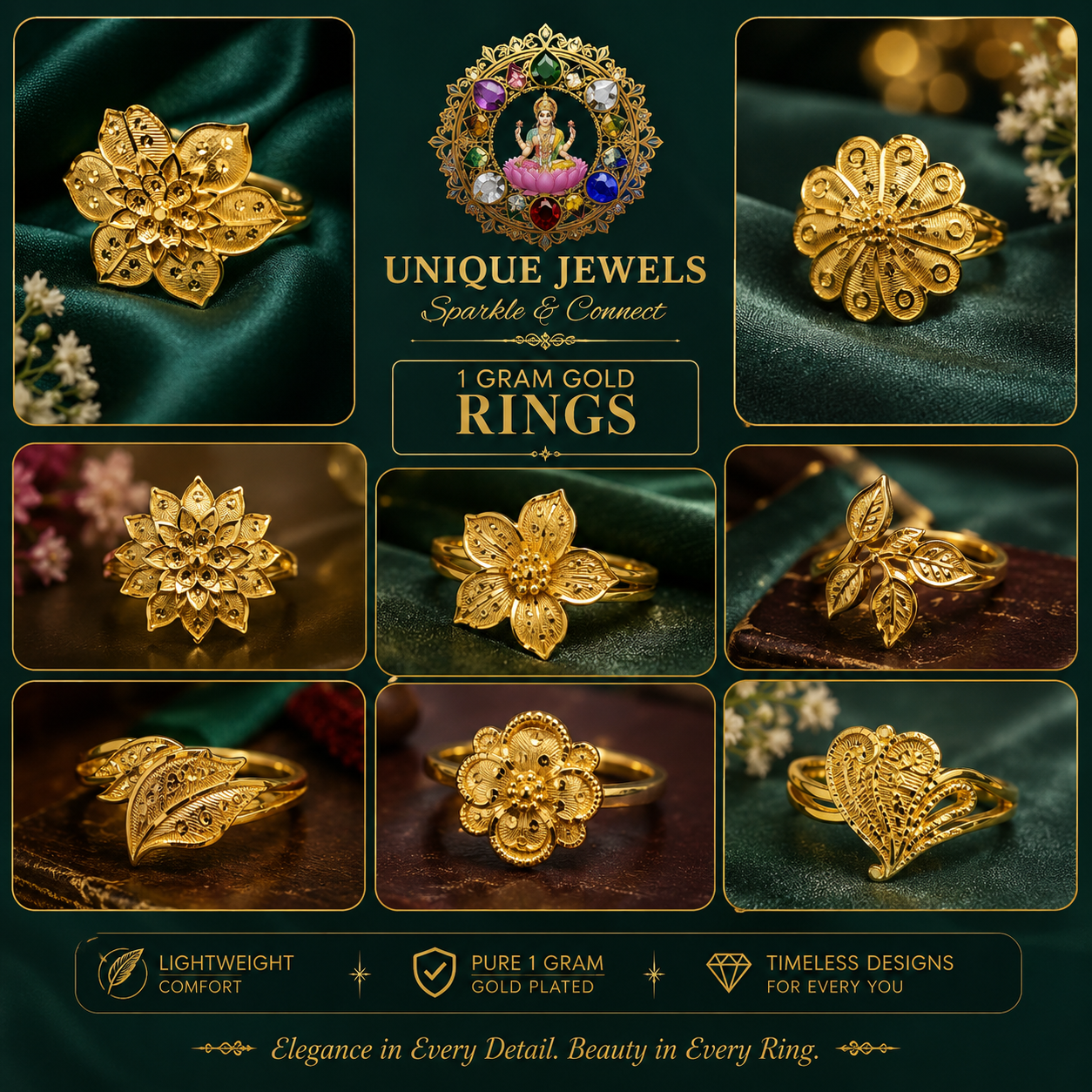 1 Gram Gold Women Rings